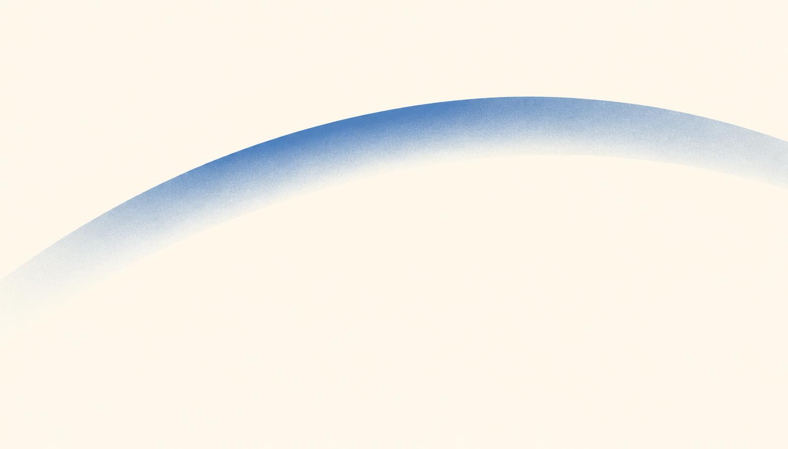 A soft blue arc over a cream background